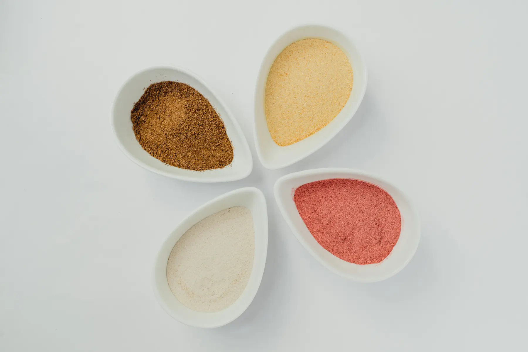 A selection of tropical fruit powders for dry formulation work