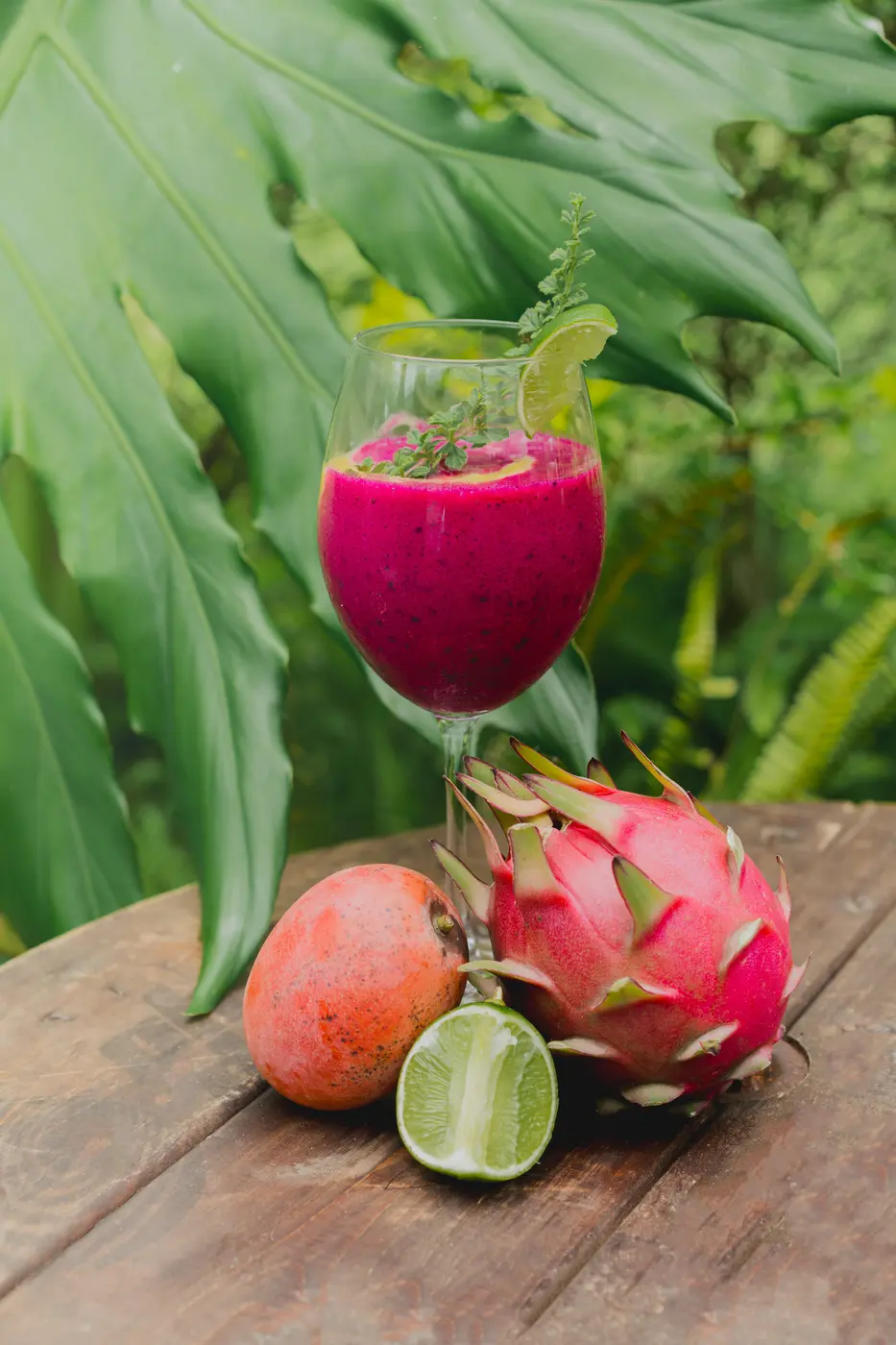 Dragon fruit smoothie with fresh pitahaya